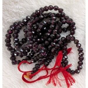 Natural Garnet Faceted Bead Strands Lot Dark Red Gemstone Jewelry